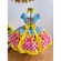 Vestido Infantil Junino Luxo Azul Girassol Colorido