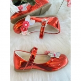 Sapatinho Vermelho Metalizado Jardim Encantado Luxo - Vermelho