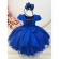 Vestido Infantil Azul Royal Jardim Encantado Festas Luxo