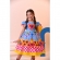 Vestido Infantil Junino Luxo Azul Girassol Colorido