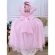 Vestido Infantil Rosa Bebê C/ Busto Nervura e Pérolas Damas