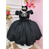 Vestido Infantil Preto C/ Cinto de Pérolas Casamentos