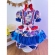 Fantasia Infantil Junino Azul e Vermelho Flores Coloridas