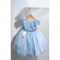 Vestido Infantil Azul Claro Saia C/ Glitter e Apliques Flores