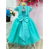 Vestido Infantil Damas Honra Casamento Verde C/ Renda Pérola