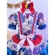 Fantasia Infantil Junino Azul e Vermelho Flores Coloridas