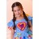 Vestido Infantil Junino Luxo Azul Girassol Colorido