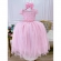 Vestido Infantil Rosa Bebê C/ Busto Nervura e Pérolas Damas