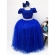 Vestido Infantil Realeza Azul Royal Renda Pérolas Festa Luxo