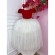 Vestido Infantil Vermelho Renda e Saia Off White Damas Longo
