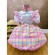 Conjunto Infantil Junino Camisa e Salopete Xadrez Rosa Estampado
