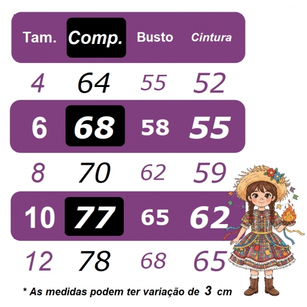 Vestido Junino Arraiá Festas Verde com Saia Colorida