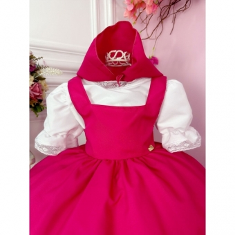 Vestido Infantil Pink Jardineira Jardim das Borboletas