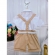 Conjunto Social Short Suspensório Gravata e Camisa Caqui