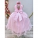 Vestido Infantil Longo Rosa Claro C/ Renda e Pérolas Damas