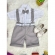 Conjunto Social Camisa Branca e Short Susp. Gravata Cinza