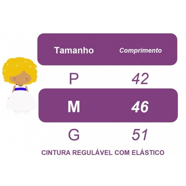 Saiote de Armação Infantil Anaguá Tule com Forro - Ysa Kids - Branco