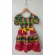Vestido Infantil Junino Caipira Vermelho Xadrez Colorido Laços