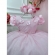 Vestido Infantil Rosa Claro Com Apliques de Flores Daminha