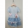 Vestido Infantil Junino Caipira Arraiá Azul Claro Xadrez Laços