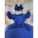 Vestido Infantil Azul Royal Busto Nervura Com Pérolas Festas - Azul Royal