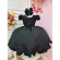 Vestido Infantil Preto C/ Cinto de Pérolas Casamentos