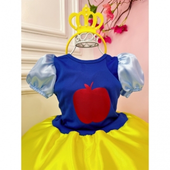 Fantasia Infantil da Branca de Neve Acompanha a Tiara Luxo