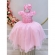 Vestido Infantil Rosa Claro C/ Renda e Aplique de Flores