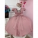Vestido Infantil Rose Peito Nervura C/ Cinto de Pérolas Luxo