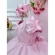 Vestido Infantil Rosa Claro Com Apliques de Flores Daminha