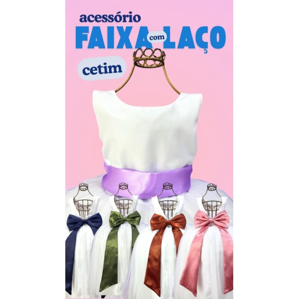 Faixa ajustável com Laço feitos de cetim várias cores para Vestidos 1 - Azul Royal