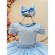 Vestido Infantil Azul Claro Busto Nervura Strass Daminhas