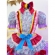 Fantasia Infantil Junino Rosa e Lilás Flores Coloridas