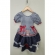 Vestido Infantil Junino Arraiá Azul Marinho Xadrez Laços