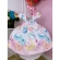 Vestido Infantil Branco C/ Borboletas Coloridas e Broche