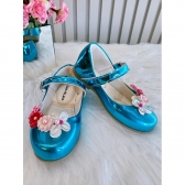 Sapatinho Turquesa Metalizado Jardim Encantado Luxo - Turquesa